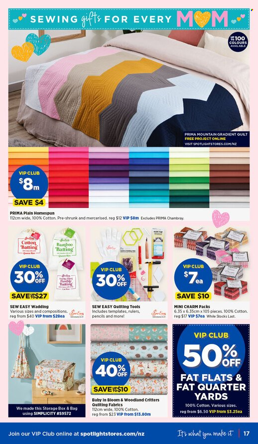 thumbnail - Spotlight mailer - 24.04.2024 - 05.05.2024 - Sales products - bag, pencil, ruler, quilt, houseplant. Page 17.