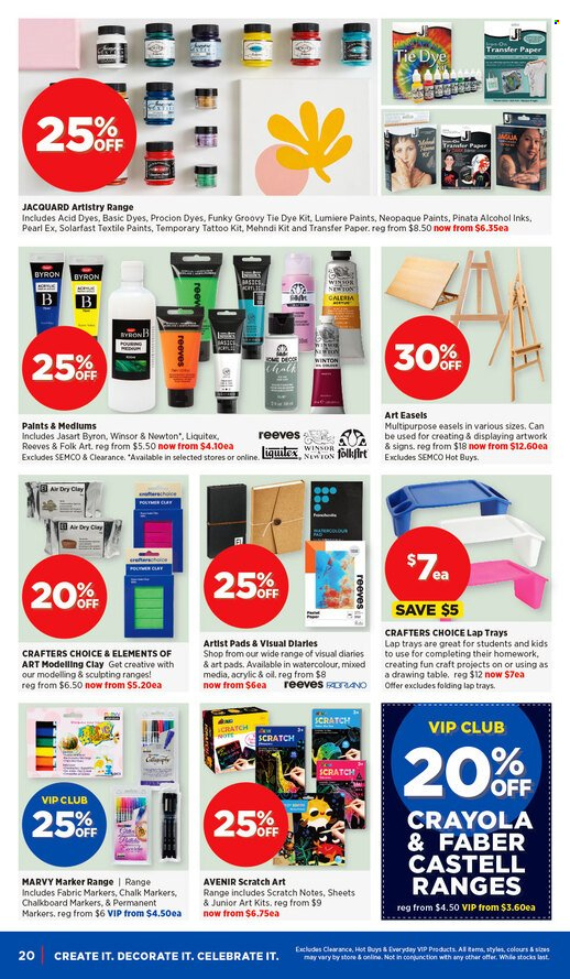 thumbnail - Spotlight mailer - 24.04.2024 - 05.05.2024 - Sales products - crayons, chalkboard, paper, marker, watercolour, creative accessories, drawing table. Page 20.