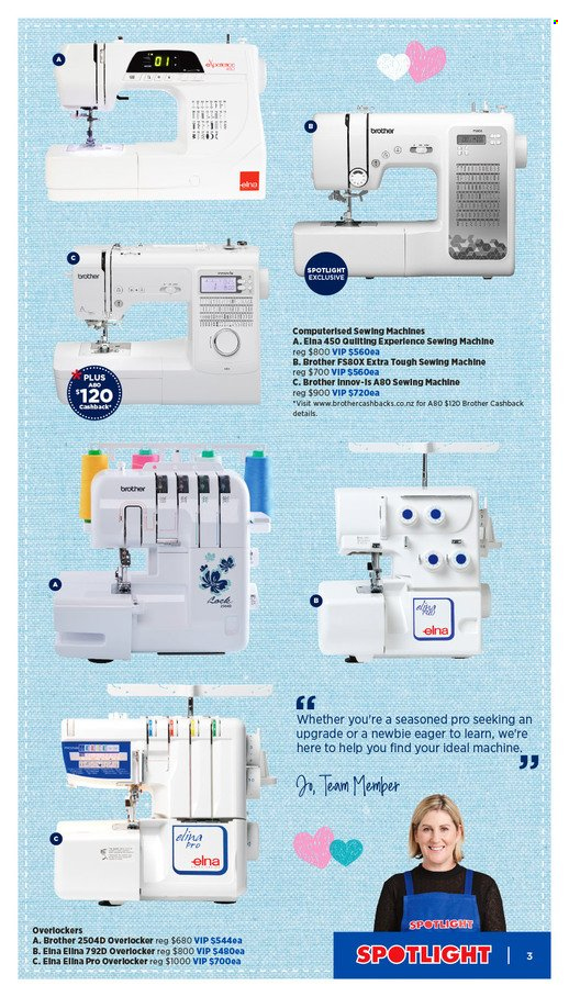 thumbnail - Spotlight mailer - 24.04.2024 - 05.05.2024 - Sales products - Brother, spotlight, sewing machine. Page 3.