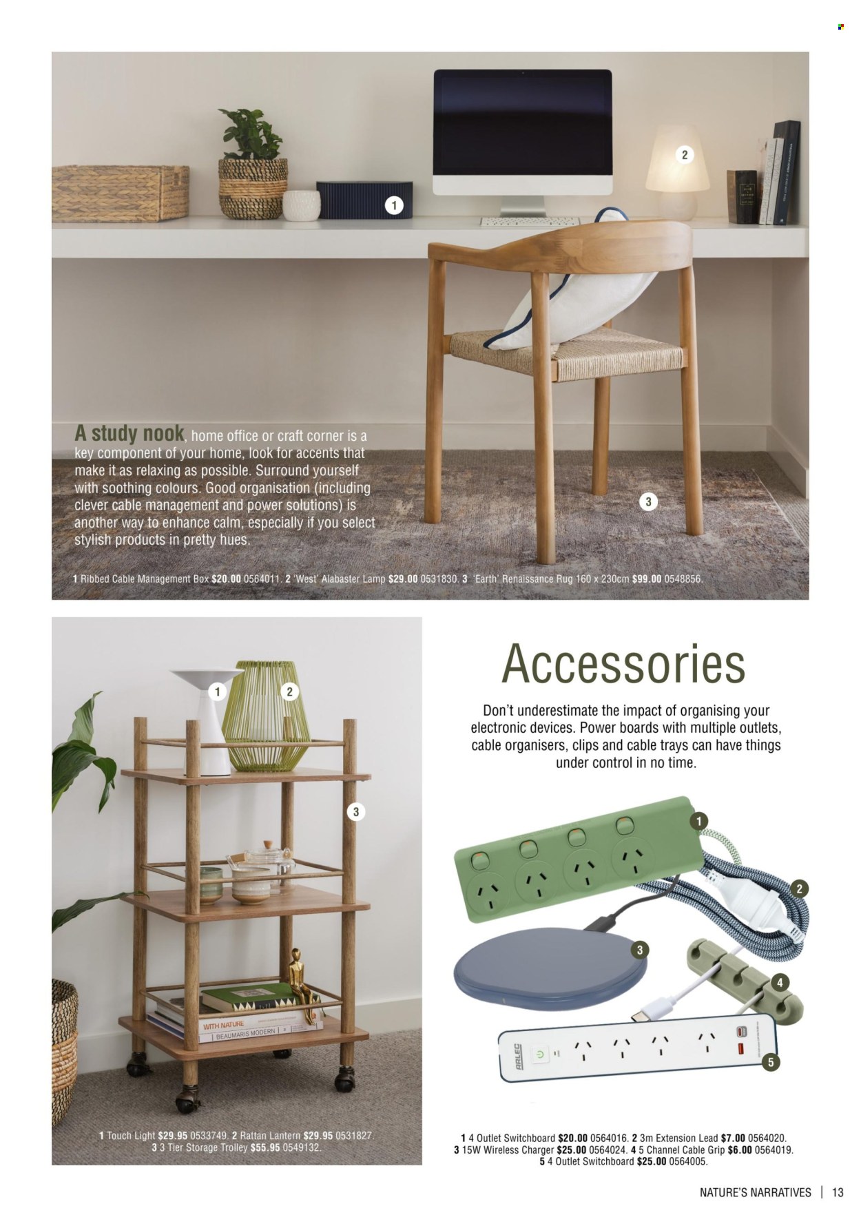 thumbnail - Bunnings Warehouse mailer - 24.04.2024 - 30.06.2024 - Sales products - trolley, lantern, lamp, rug, extension lead. Page 13.