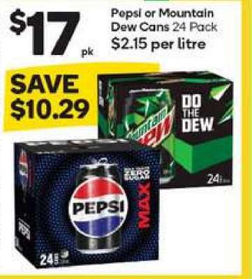 Pepsi or Mountain Dew Cans