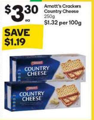 Arnott's Crackers Country Cheese