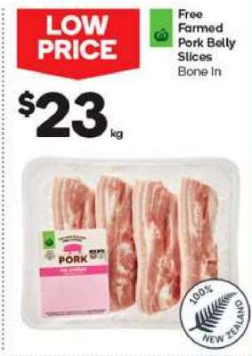 Free Farmed Pork Belly Slices