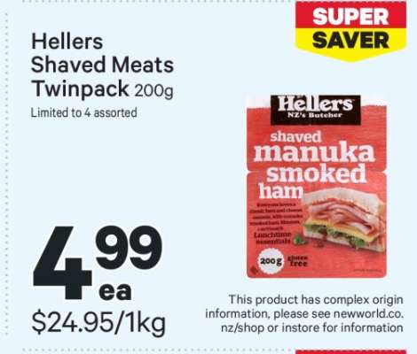 Hellers Shaved Meats Twinpack