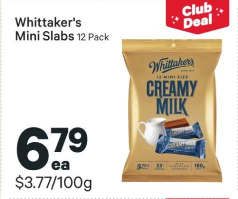 Whittaker's Mini Slabs 12 Pack