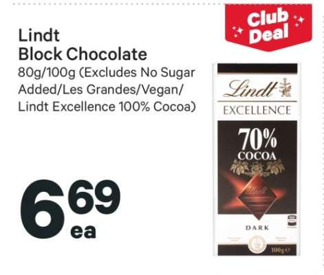 Lindt Block Chocolate