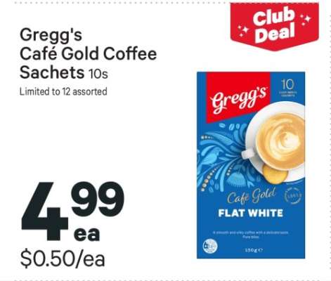 Gregg's Café Gold Coffee Sachets 10s