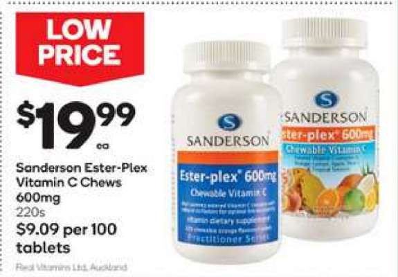 Sanderson Ester-Plex Vitamin C Chews 600mg