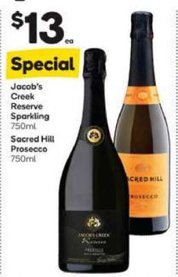 Jacob's Creek Reserve Sparkling, Sacred Hill Prosecco