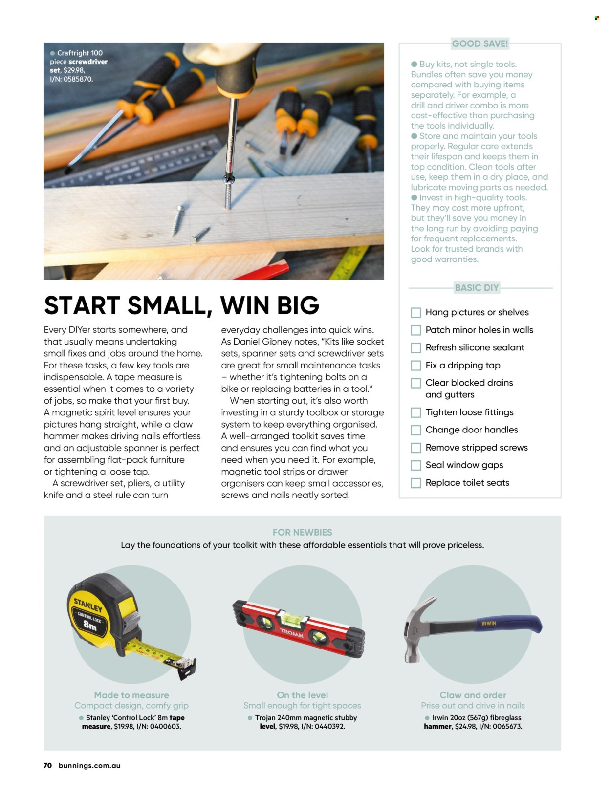 Bunnings Warehouse catalogue. Page 1