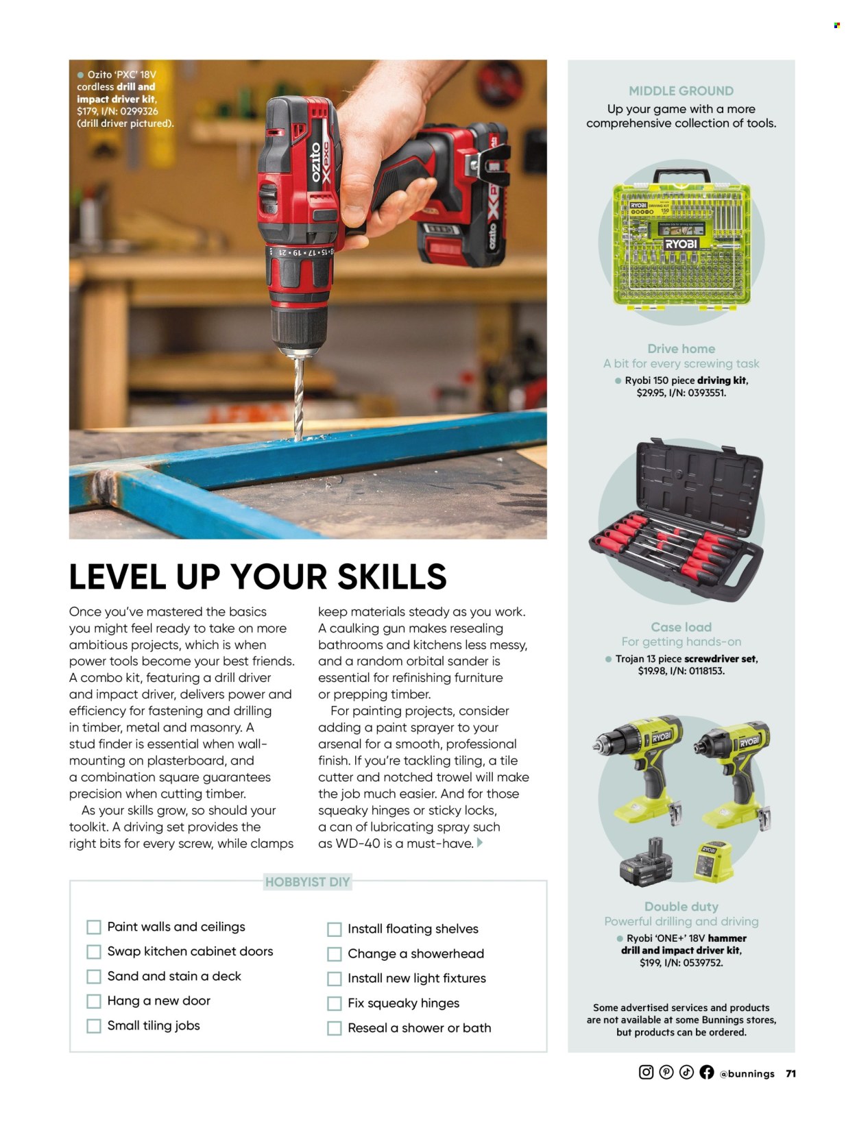 Bunnings Warehouse catalogue. Page 1