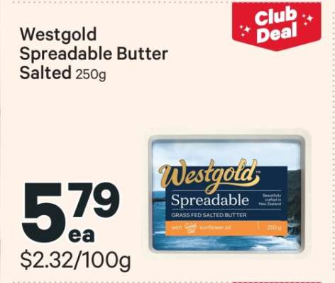 Westgold Spreadable Butter Salted 250g