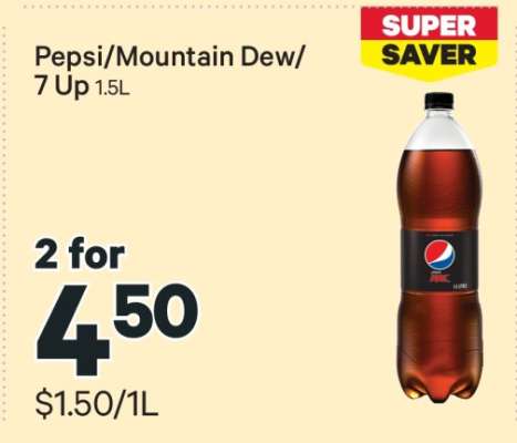 Pepsi/ Mountain Dew/ 7-Up 1.5L