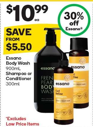 Essano Body Wash, Shampoo or Conditioner