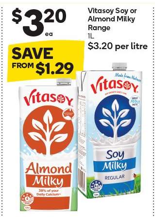 Vitasoy Soy or Almond Milky Range