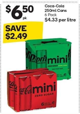 Coca-Cola 250ml Cans 6 Pack