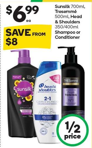 Sunsilk, Tresemmé, Head & Shoulders Shampoo or Conditioner