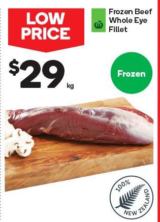 Frozen Beef Whole Eye Fillet