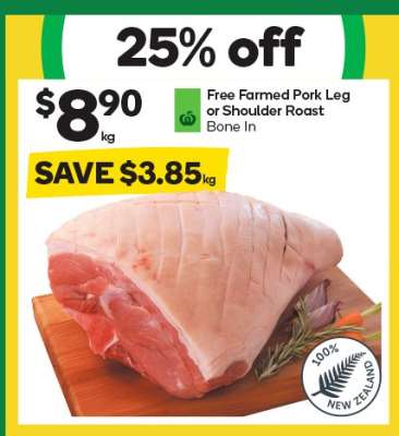 Free Farmed Pork Leg or Shoulder Roast