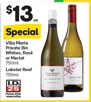 Villa Maria Private Bin Whites, Rosé or Merlot
