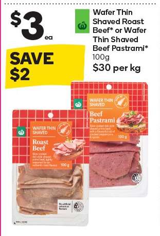 Wafer Thin Shaved Roast Beef or Wafer Thin Shaved Beef Pastrami