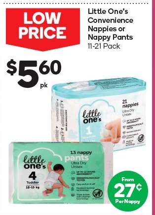 Little One's Convenience Nappies or Nappy Pants