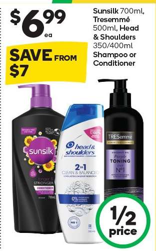 Sunsilk, Tresemmé, Head & Shoulders Shampoo or Conditioner