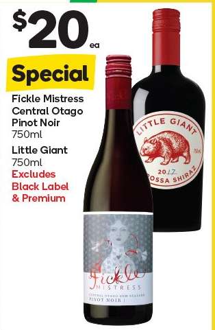 Fickle Mistress Central Otago Pinot Noir