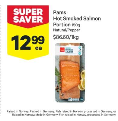 Pams Hot Smoked Salmon Portion