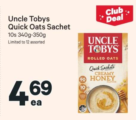 Uncle Tobys Quick Oats Sachet