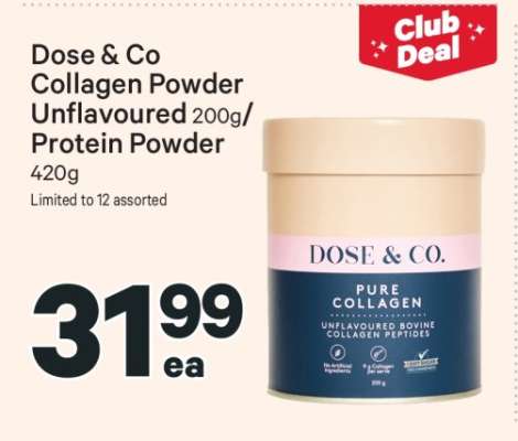 Dose & Co Collagen Powder Unflavoured 200g/Protein Powder