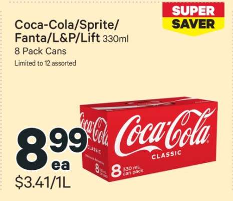 Coca-Cola/Sprite/Fanta/L&P/Lift 330ml