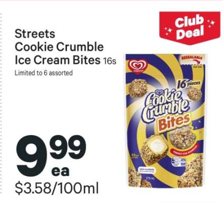 Streets Cookie Crumble Ice Cream Bites 16s