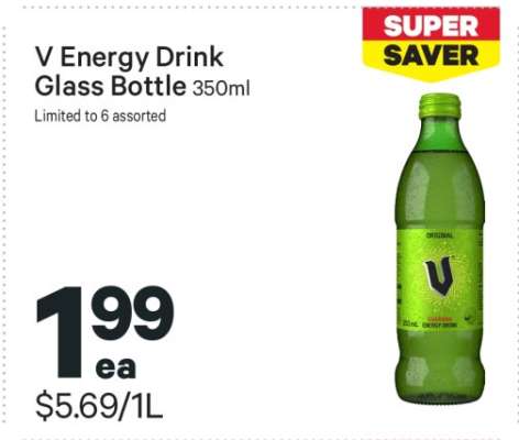 V Energy Drink Glass Bottle 350ml