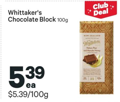 Whittaker's Chocolate Block 100g