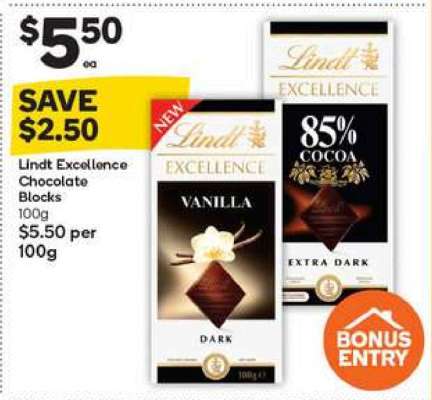 Lindt Excellence Chocolate Blocks