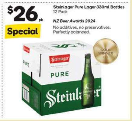 Steinlager Pure Lager 330ml Bottles
