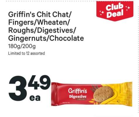 Griffin's Chit Chat/Fingers/Wheaten/Roughs/Digestives/Gingernuts/Chocolate