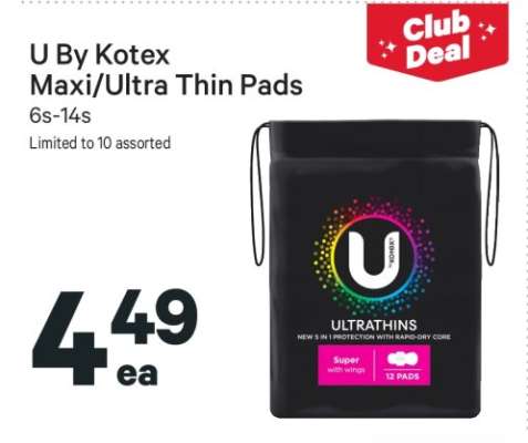 U By Kotex Maxi/Ultra Thin Pads