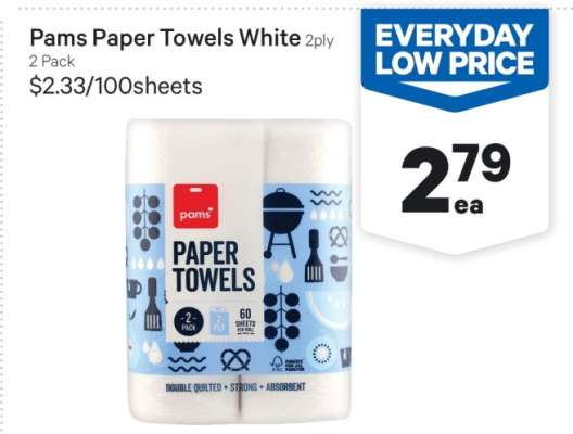 Pams Paper Towels White