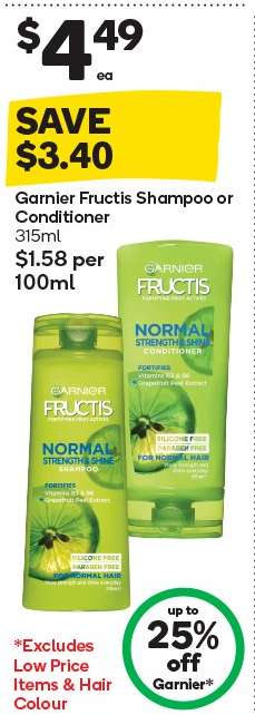 Garnier Fructis Shampoo or Conditioner