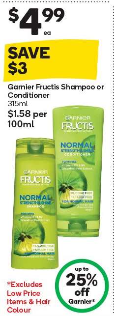 Garnier Fructis Shampoo or Conditioner