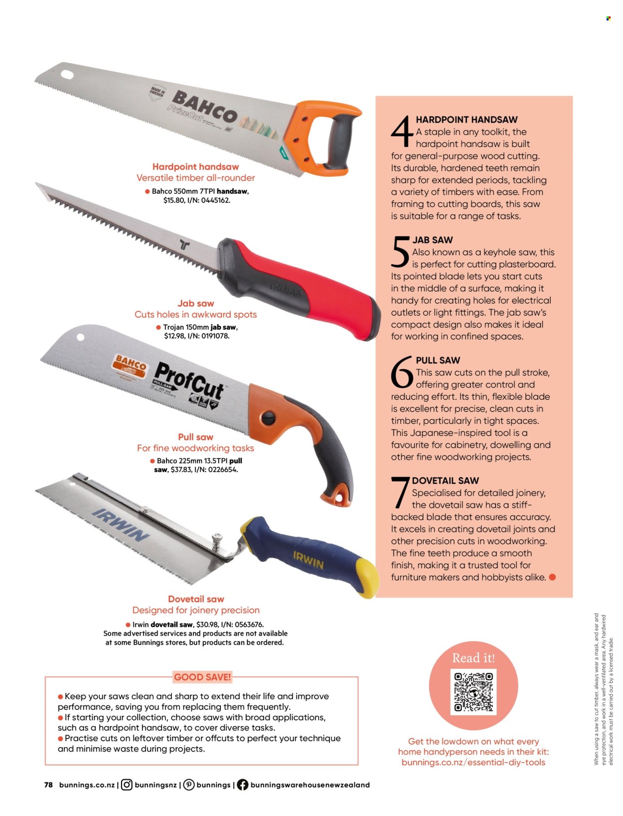 Bunnings Warehouse catalogue. Page 78