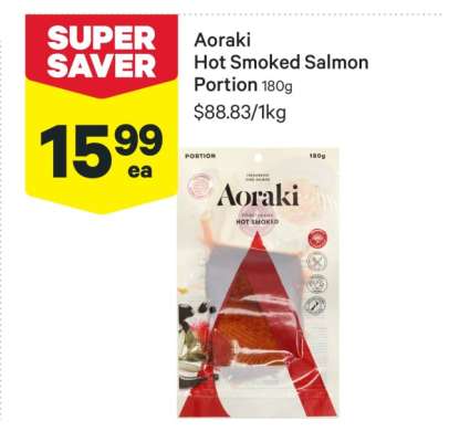 Aoraki Hot Smoked Salmon Portion 180g