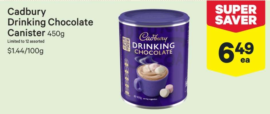Cadbury Drinking Chocolate Canister 450g