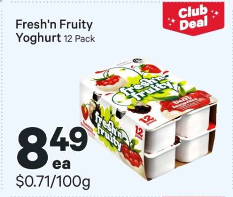 Fresh'n Fruity Yoghurt 12 Pack