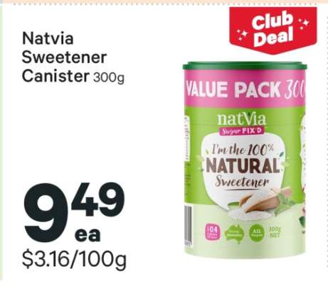 Natvia Sweetener Canister 300g