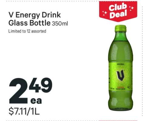 V Energy Drink Glass Bottle 350ml