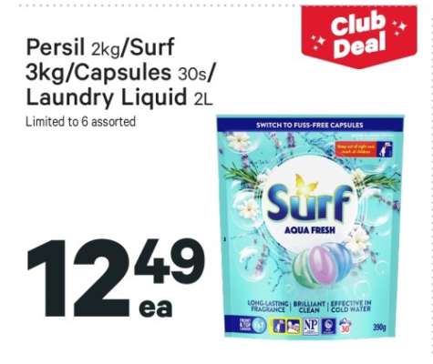 Persil 2kg/Surf 3kg/Capsules 30s/Laundry Liquid 2L