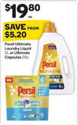 Persil Ultimate Laundry Liquid 2L or Ultimate Capsules 28s